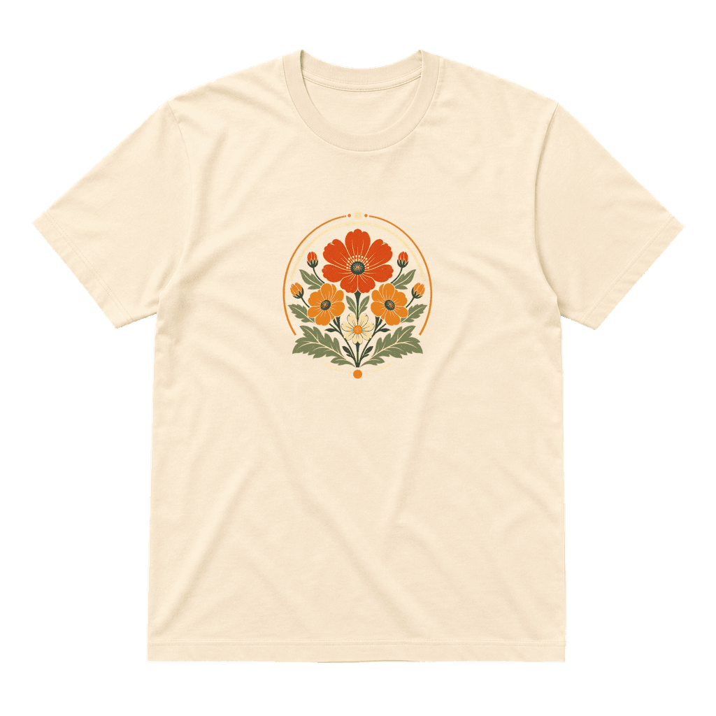 Cream wildflower graphic tee