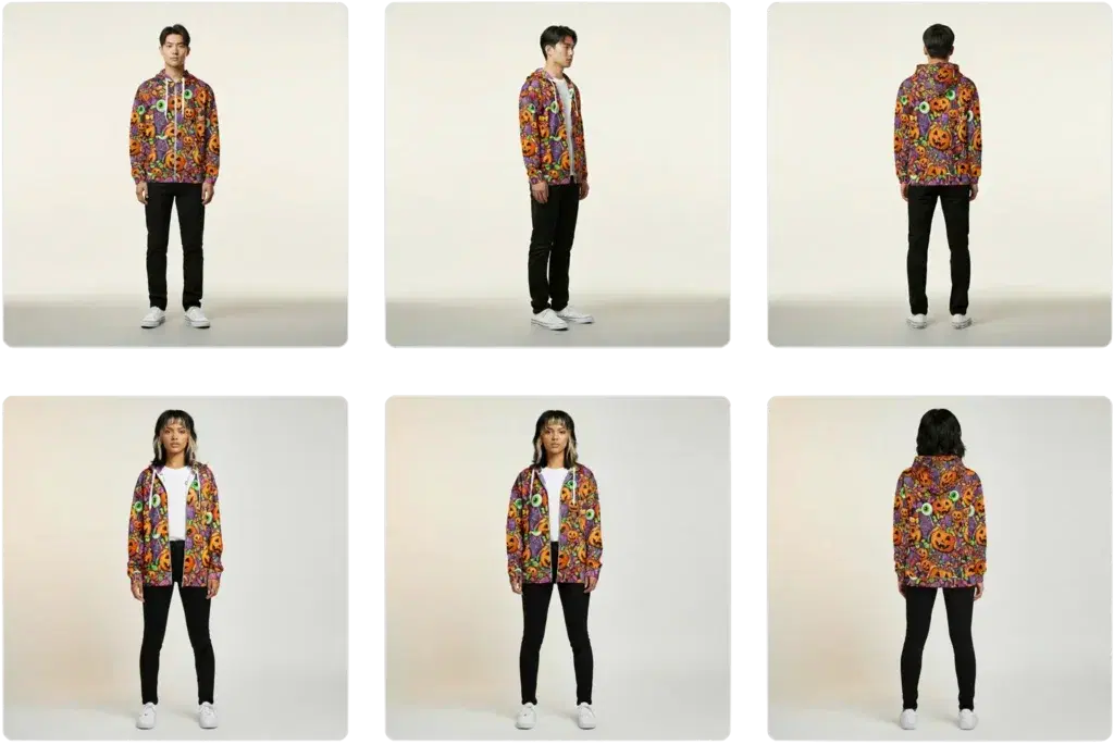 Virtual models showcasing products in professional mockups