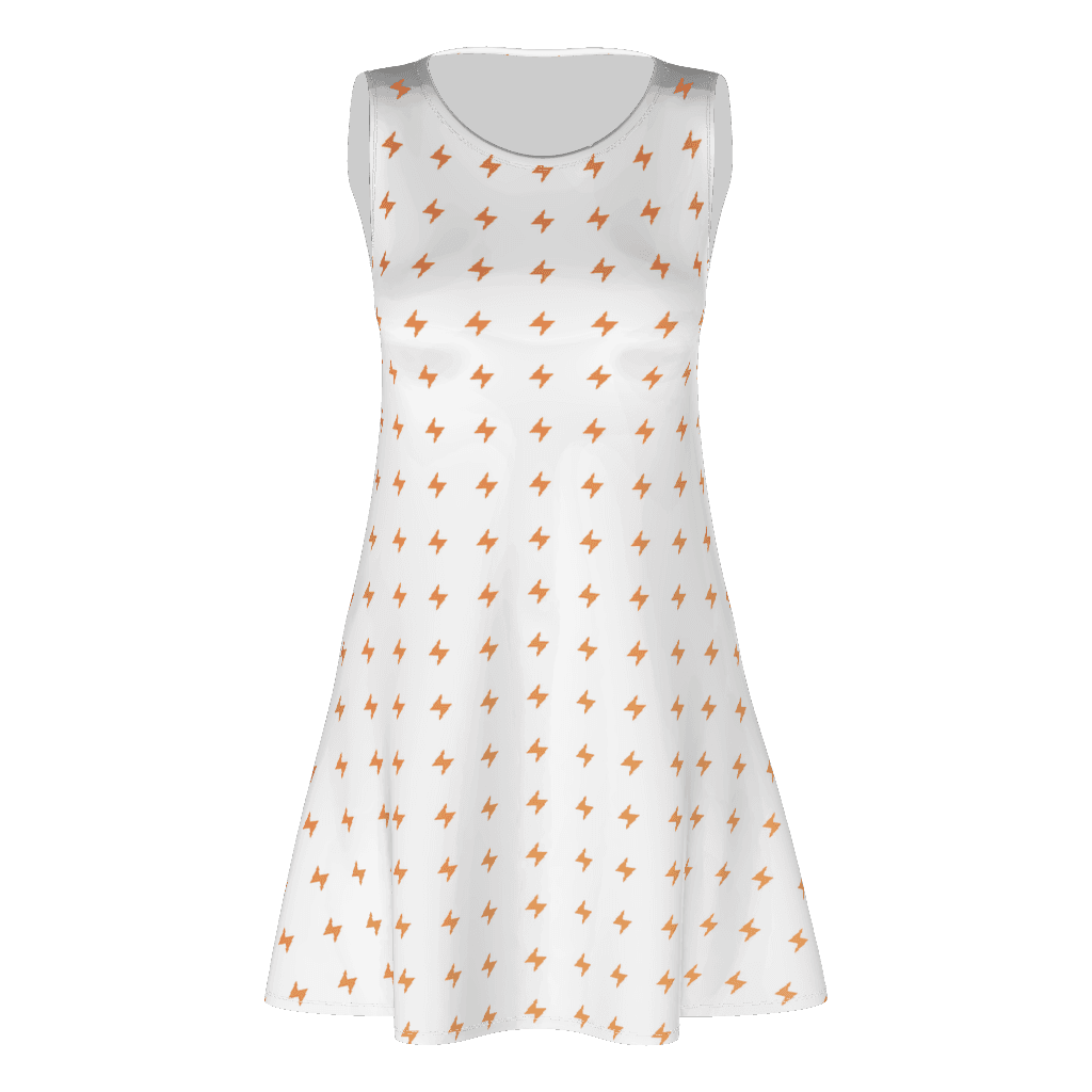 Women's Casual Dress (AOP), White front