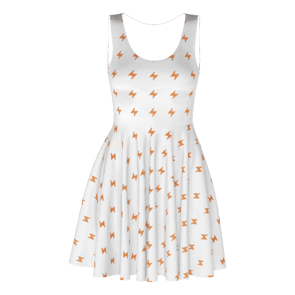 Women's Skater Dress (AOP), White front