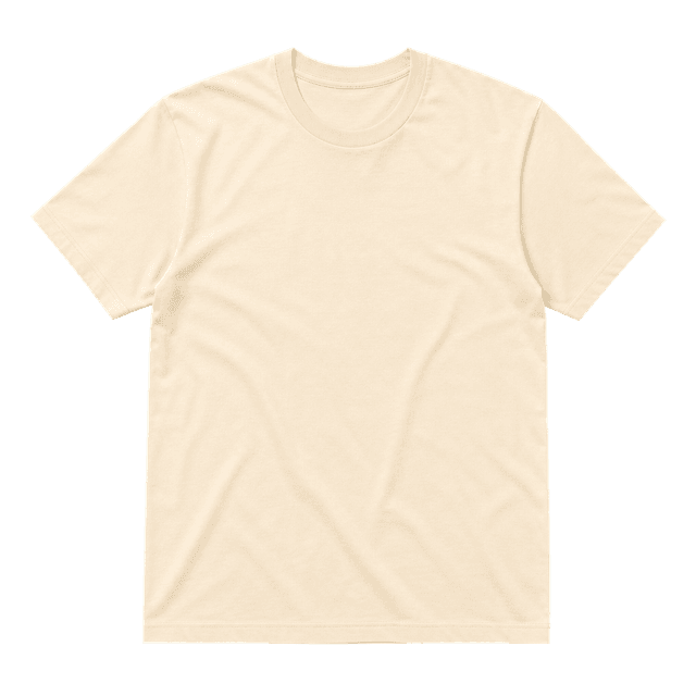Illustrative cream tee for an essentials drop