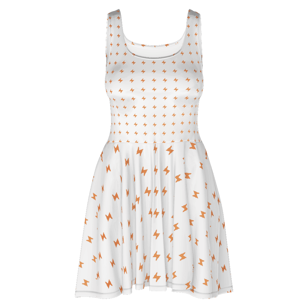 315 All-Over Print Skater Dress, White front