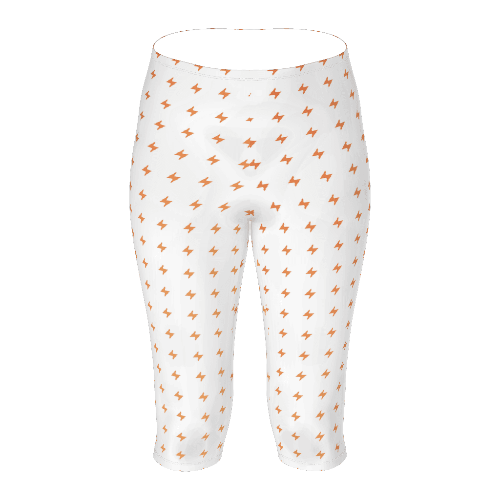 Women’s Capri Leggings (AOP), White front
